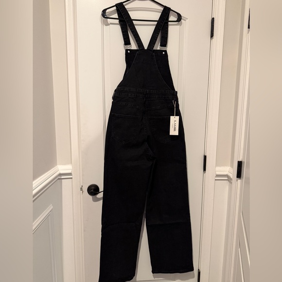 LA Girl Black Women's Jeans Overalls Size Large NWT - Picture 4 of 8